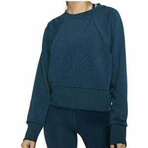 Nike Yoga Lux Teal Dri-Fit Cropped Pullover, Women's S